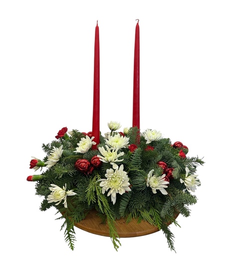 Classic Christmas Double Candle Centerpiece