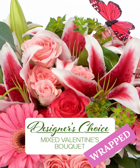 Designer's Choice Valentine's Day Wrapped Bouquet
